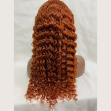 #350 Orange Ginger  13x4  Transparent Frontal Lace Wig Deep Wave