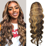 #4/27  Highlight Honey Blonde 13x4  Transparent Frontal Lace Wig Body Wave
