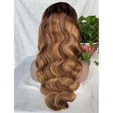 #4/27  Highlight Honey Blonde 13x4  Transparent Frontal Lace Wig Body Wave