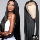 Straight Full Frontal 13*4 Transparent Lace Wig Naturlal Black